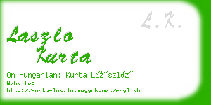 laszlo kurta business card